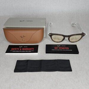 Ray-Ban Meta Headliner Smart Glasses GEN 1 Translucent Brown and Gray Box Case